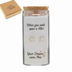 Gift box, oorstekers in flesje, sterren
