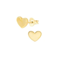 Gift box, oorstekers in flesje, gold plated hartjes