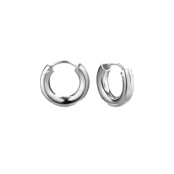 Gladde zilveren Bali hoops, 16 mm
