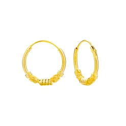 Gold plated Bali hoops, spiralen en slingertjes