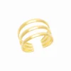 Gold plated ear cuff, drie banden