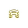 Gold plated ear cuff, drie banden