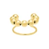 Gold plated ear cuff, opengewerkte band met bolletjes