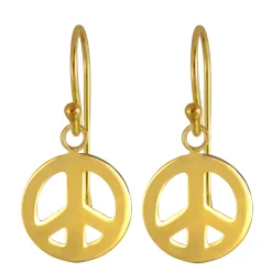 Gold plated oorhangers, vredesteken