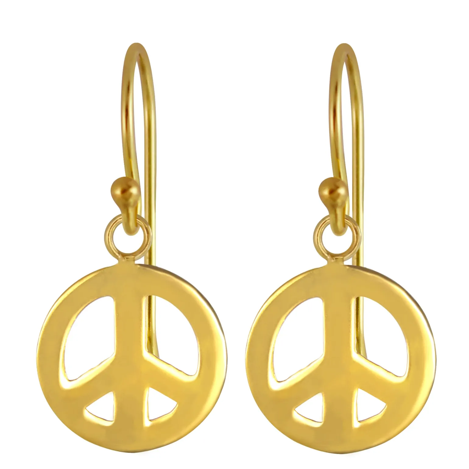 Gold plated oorhangers, vredesteken