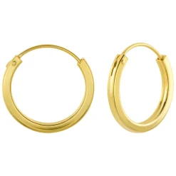 Gold plated oorringen, 18 mm, 2 mm dik
