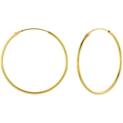 Gold plated oorringen, 30 mm, 1.2 mm dik