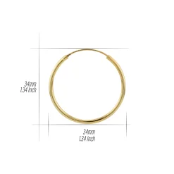 Gold plated oorringen, 34 mm