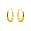 Gold plated oorringen, Bali hoops, spiraal