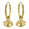 Gold plated oorringen met hanger, oogje