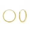 Gold plated oorringen, plain 16 mm