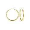 Gold plated oorringen, plain, 16 mm