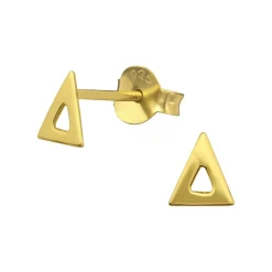 Gold plated oorstekers, gelijkzijdige driehoek