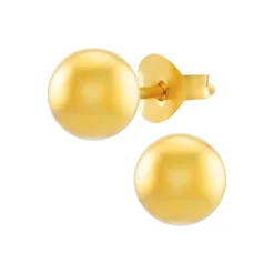 Gold plated oorstekers, gladde bol