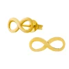 Gold plated oorstekers, infinity teken