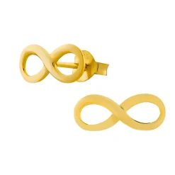 Gold plated oorstekers, infinity teken