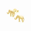 Gold plated oorstekers, olifant