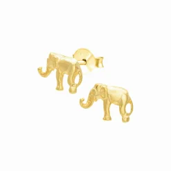 Gold plated oorstekers, olifant