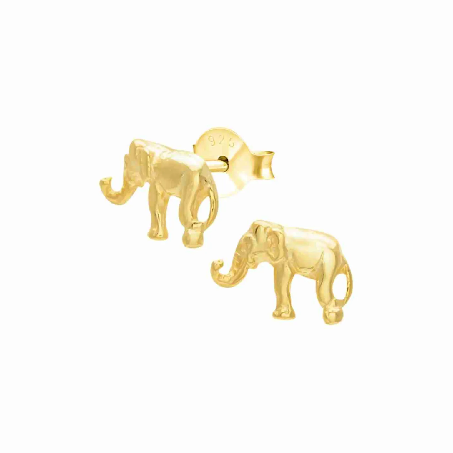 Gold plated oorstekers, olifant