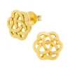 Gold plated oorstekers, opengewerkte bloemvorm