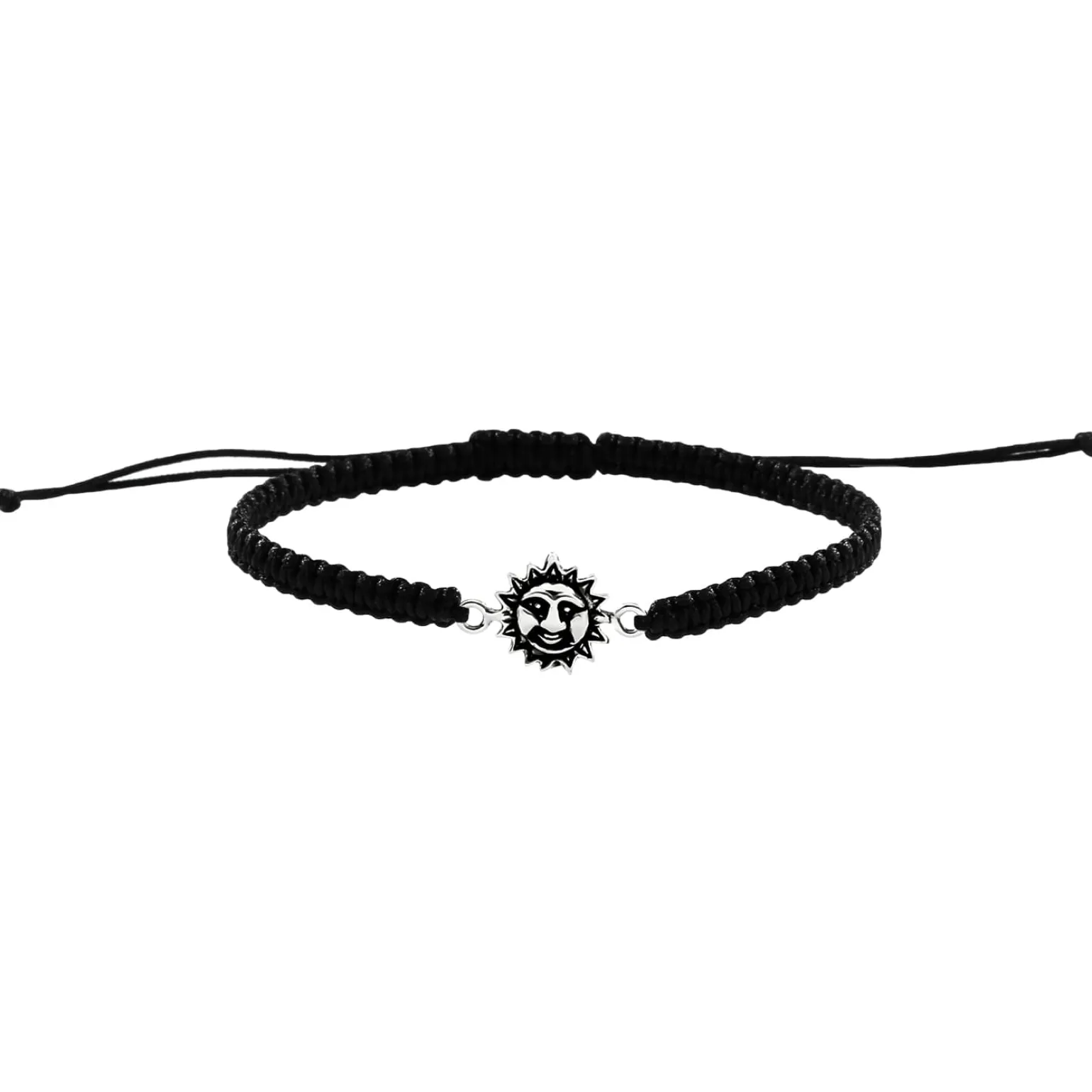 Katoenen armband met zilveren zon