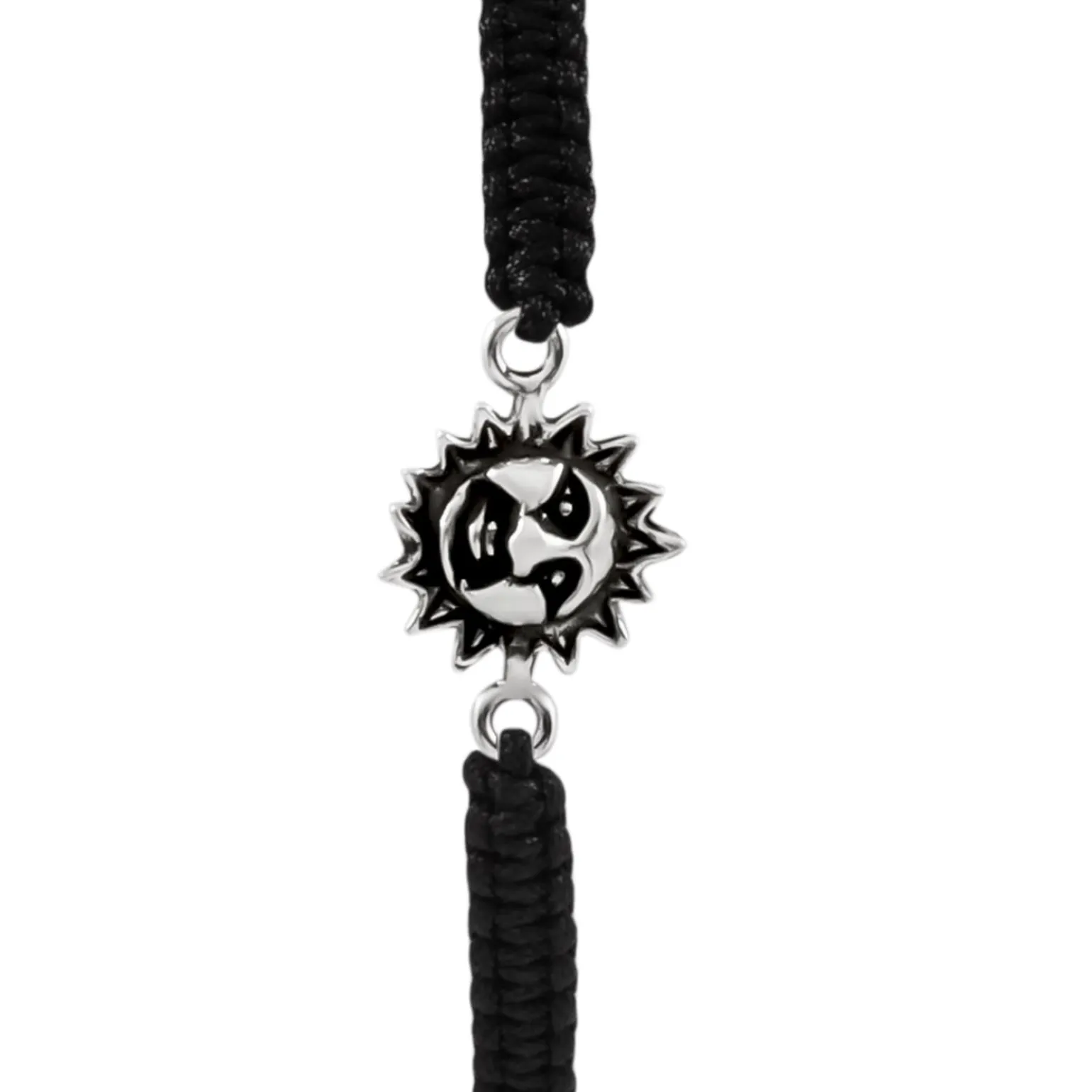 Katoenen armband met zilveren zon