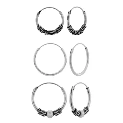Oorbellen set, Bali hoops en basic oorringen