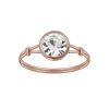 Rose gold plated ring met kleurloos kristal