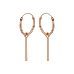 Rose goldplated oorringen, staafje
