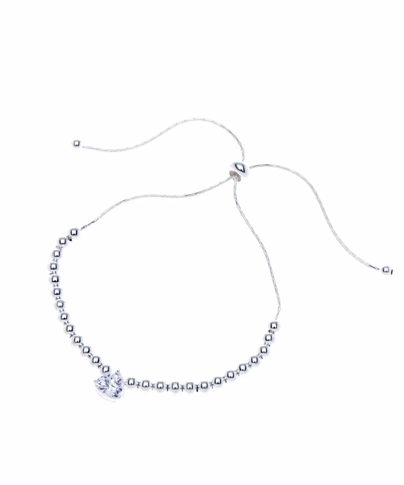 Verstelbare armband met bolletjes en kristal