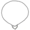 Zilveren armband met bolletjes en hart