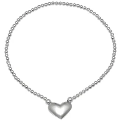 Zilveren armband met bolletjes en hart