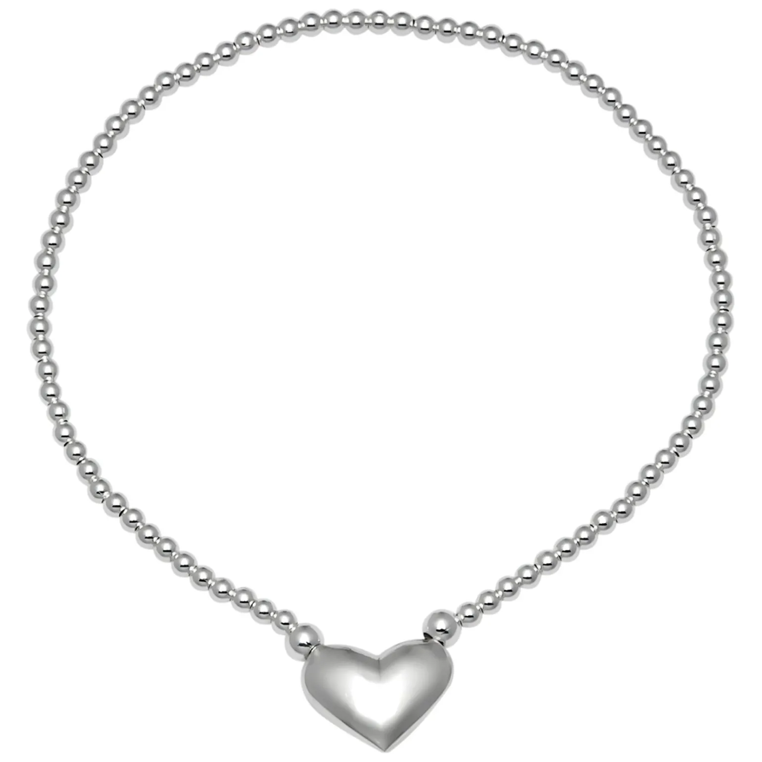 Zilveren armband met bolletjes en hart