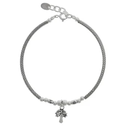 Zilveren armband met hanger, levensboom (tree of life)