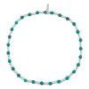 Zilveren armband van elastiek met zilveren en blauwe bolletjes