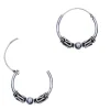 Zilveren Bali hoops slingertjes en bolletje, 18 mm