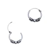 Zilveren Bali hoops spiralen en bolletje, 12 mm