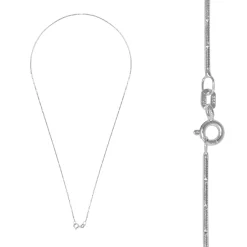 Zilveren basic ketting, diamond cut snake schakel