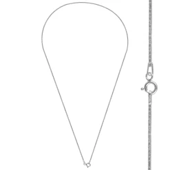 Zilveren basic ketting, diamond cut