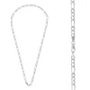 Zilveren basic ketting, figaro schakel