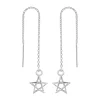 Zilveren chain oorbellen, pentagram
