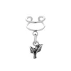 Zilveren ear cuff blaadjes