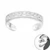 Zilveren ear cuff met kristallen