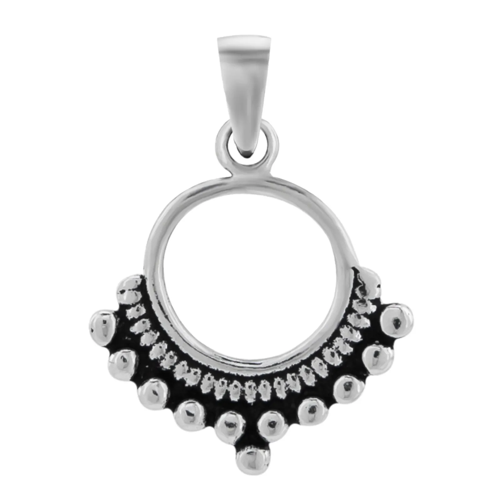 Zilveren hanger, cirkel Balinese stijl