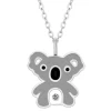 Zilveren ketting, koala met kristal