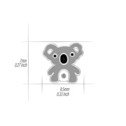 Zilveren ketting, koala met kristal
