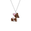 Zilveren ketting met bruin hertje