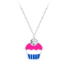 Zilveren ketting met hanger, cupcake