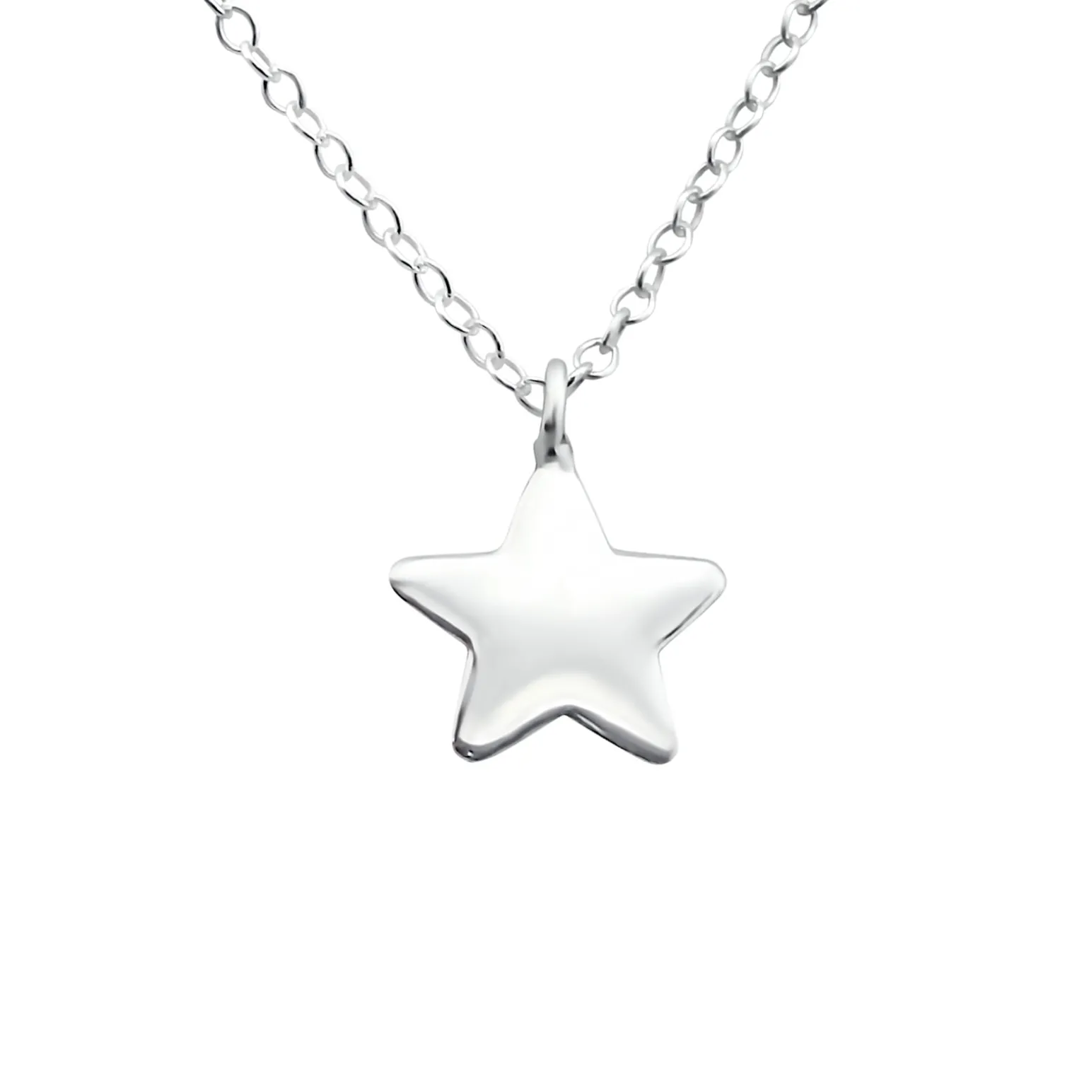 Zilveren ketting met hanger, ster