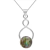 Zilveren ketting met hanger, met labradoriet steen